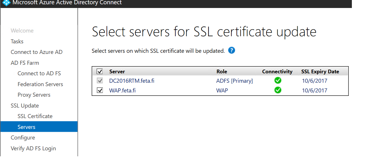 Changing ADFS SSL Certificate through AAD Connect – Sam's Corner