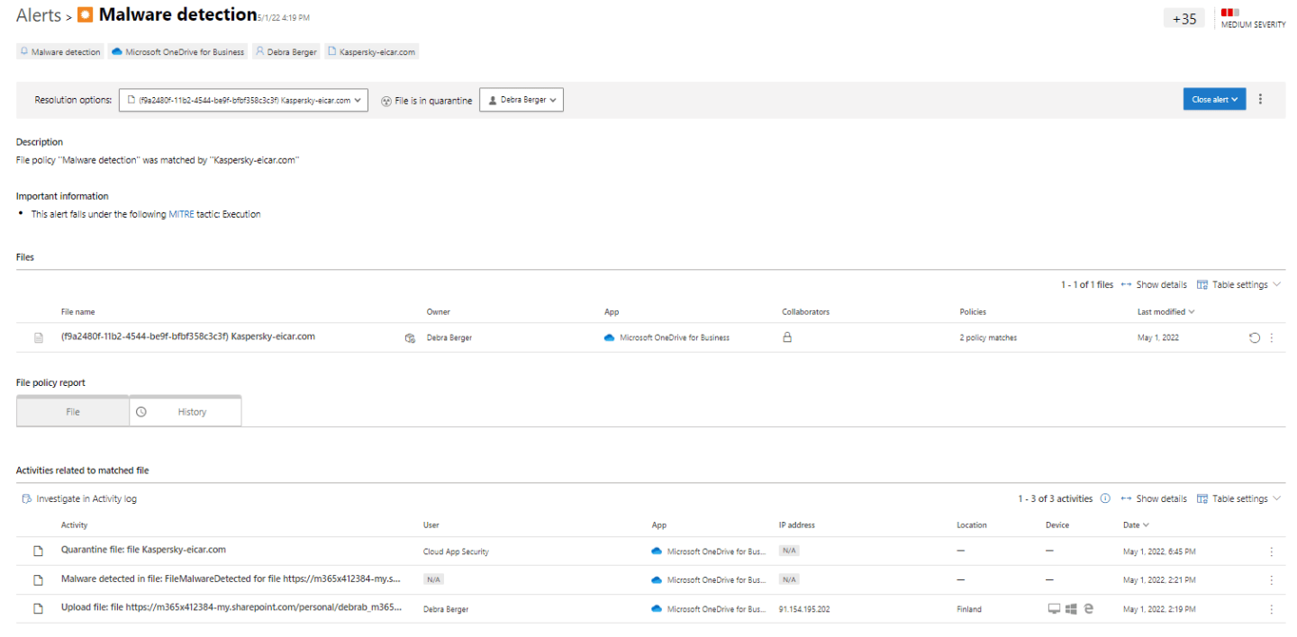 Deep Dive – Defender for Cloud Apps Malware Detection in Office 365 ...